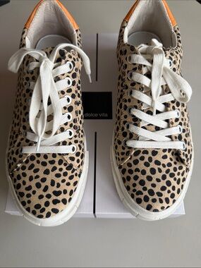Dolce Vita Women's Cheetah Print Low-Top Sneakers - Tan/Black